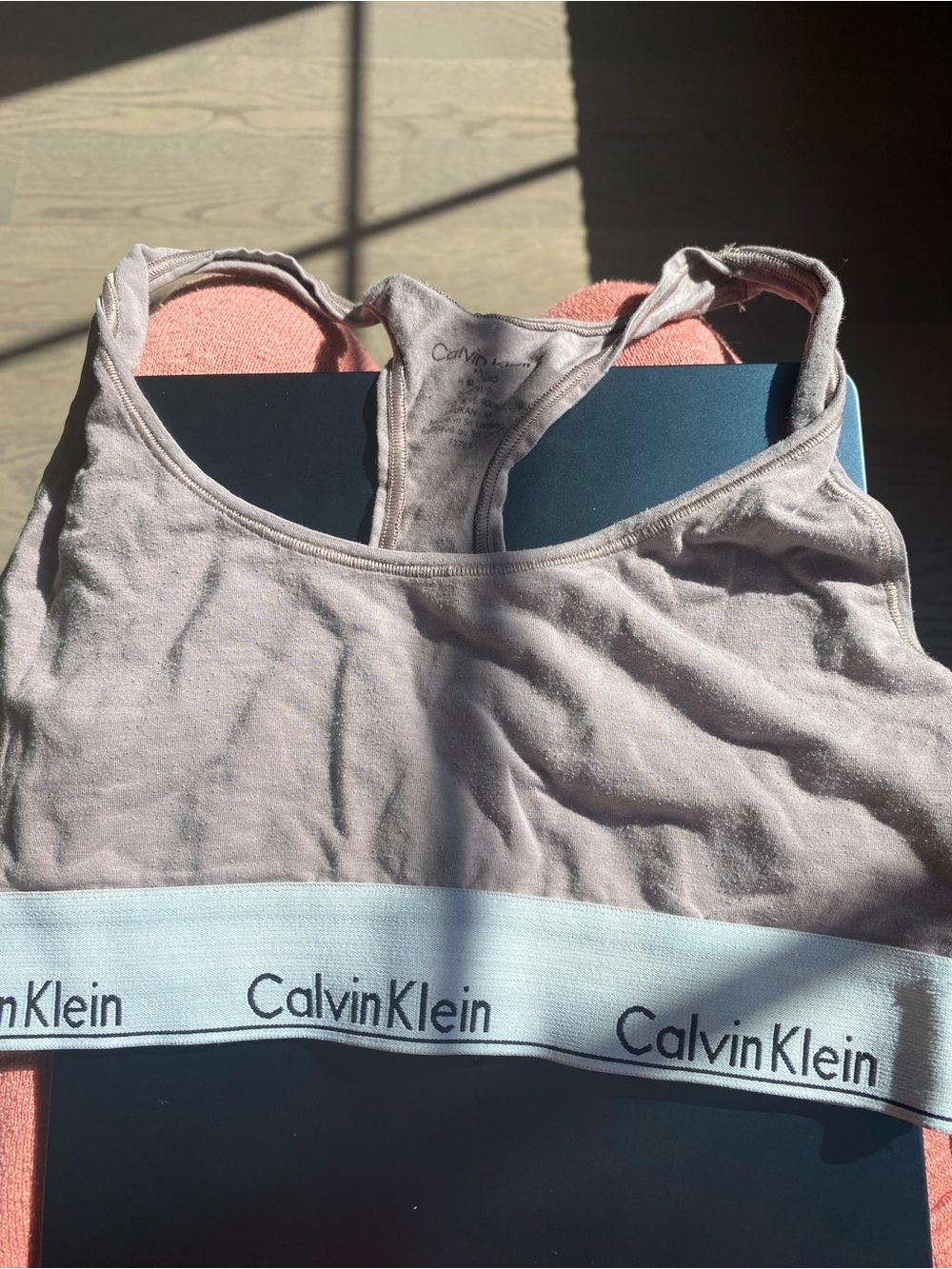Calvin Klein Dusty Pink Logo Band Bralette